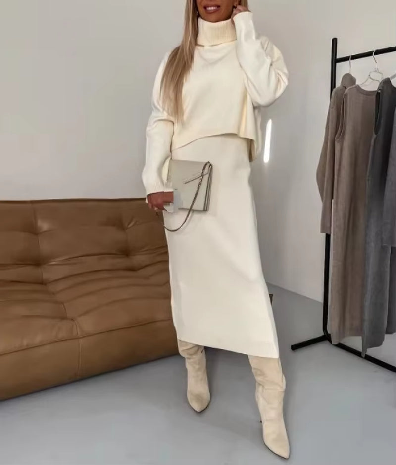CityGlow: Elegant Knit Two-Piece Urban Set 2025