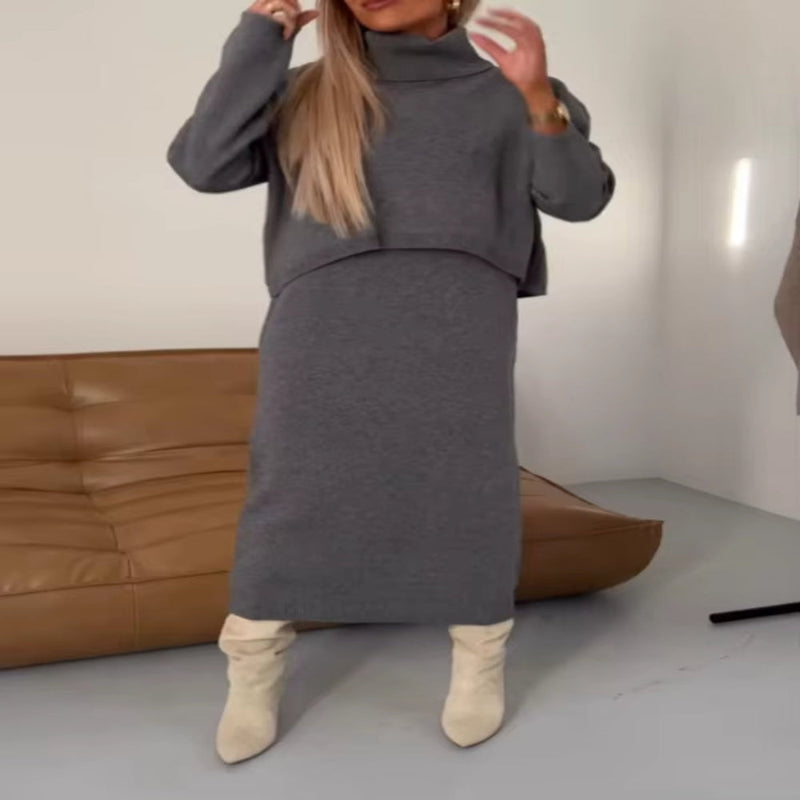 CityGlow: Elegant Knit Two-Piece Urban Set 2025