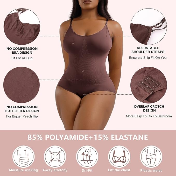 Open-Crotch Padded Bodysuit Shapewear
